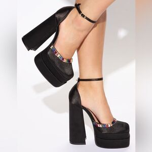 🌸 Fashion Nova No Time For It Platform High Heels. Size 9.  B85